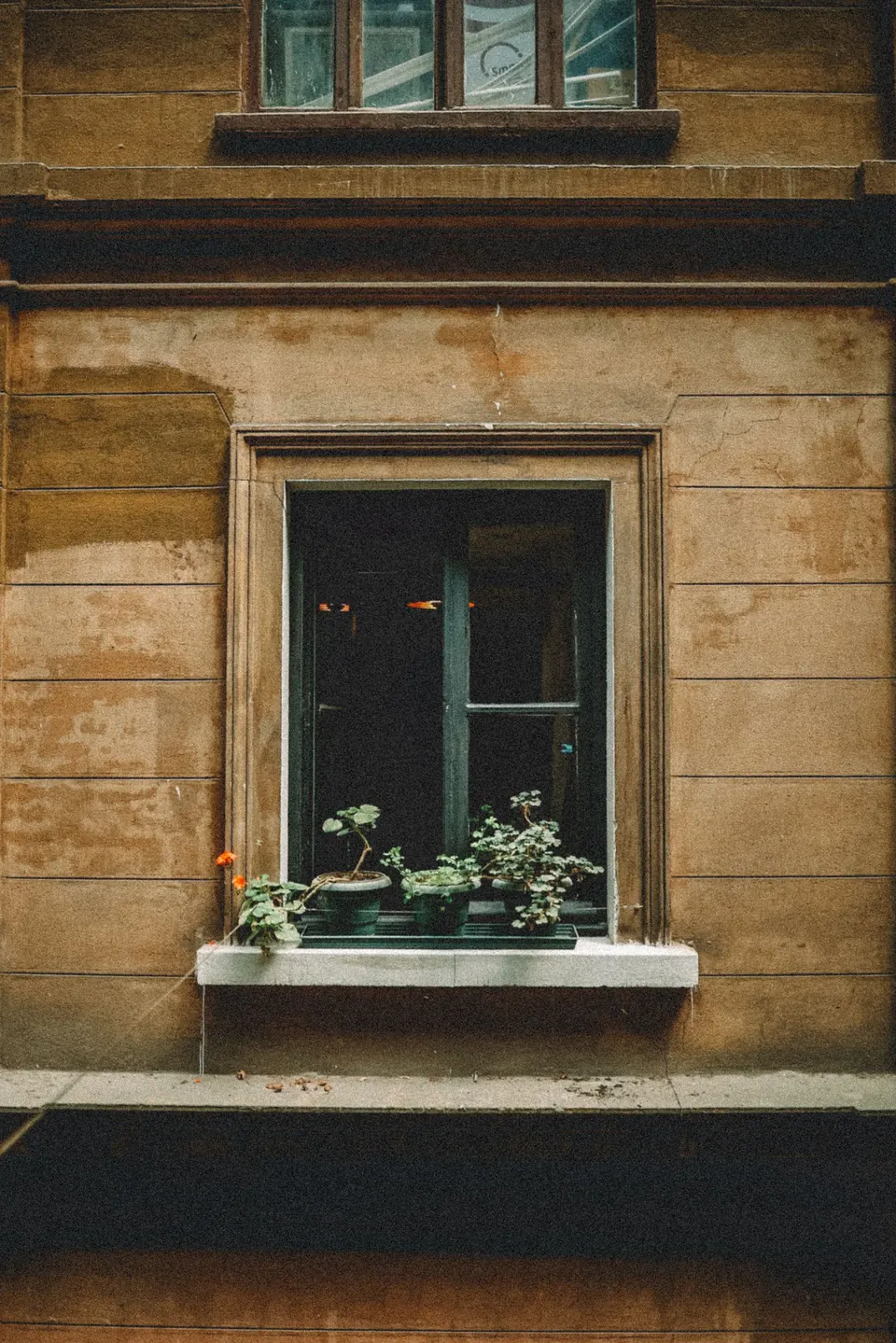 Appui de fenêtre en pierre sur une façade ancienne